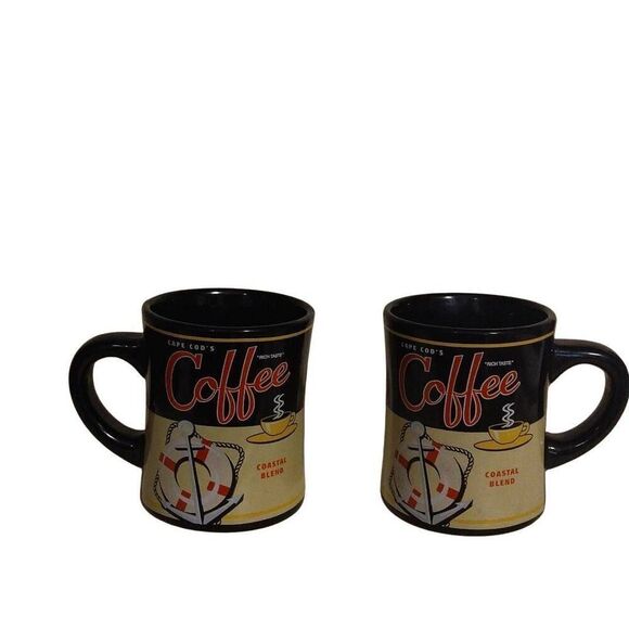 Two Rare Vintage Cuffys Cape Cod Thick Coffee Mugs - Picture 13 of 14